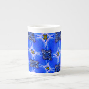 Caneca De Porcelana Padrão de Anêmona do Jardim Azul