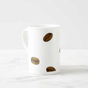 Caneca De Porcelana Padrão De Bean De Café