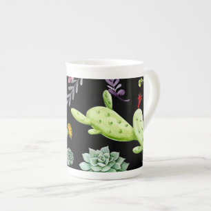 Caneca De Porcelana Padrão de Cacto 2
