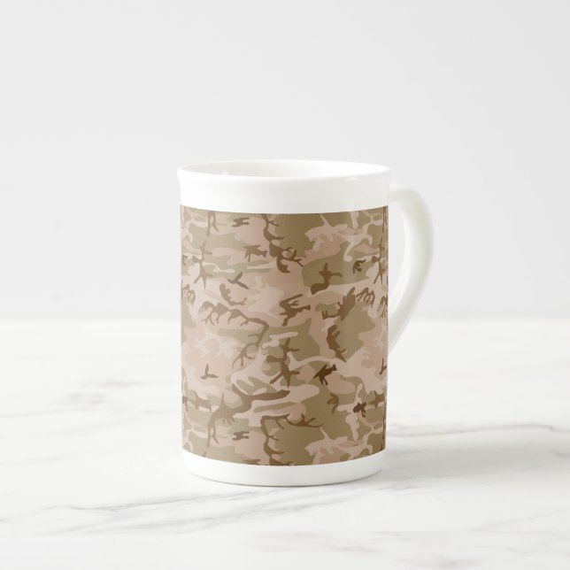 Caneca De Porcelana Padrão de Camuflagem do Deserto, Padrão Militar, E (Frente Esquerda)