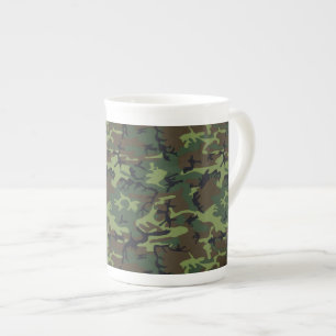 Caneca De Porcelana Padrão de Camuflagem Verde, Padrão Militar, Exérci