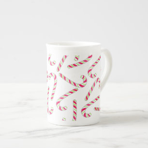 Caneca De Porcelana Padrão de cana doce de Natal
