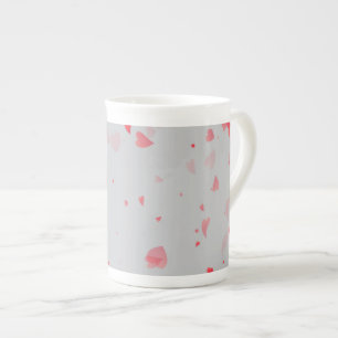 Caneca De Porcelana Padrão de Corações 37
