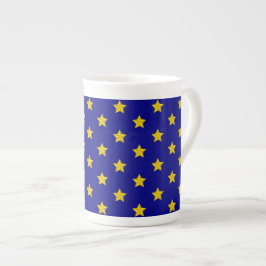 Caneca De Porcelana Padrão de estrelas Douradas, Marinho azul, exclusi