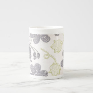 Caneca De Porcelana Padrão de Flor Azul
