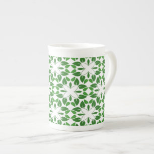 Caneca De Porcelana Padrão De Folha, Padrão De Folhas, Folhas Verdes