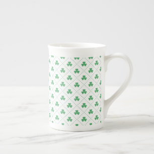 Caneca De Porcelana Padrão de Folhas de Trevo Dia de São Patrício-5322