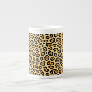 Caneca De Porcelana Padrão de Impressão Animal Leopardo