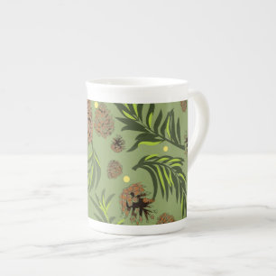 Caneca De Porcelana Padrão de Natal, Pinheiro Neve 11