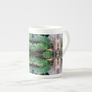 Caneca De Porcelana Padrão de Palm de Cartolina