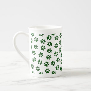 Caneca De Porcelana Padrão De Patas, Patas Cachorros, Patas Azuis Mari