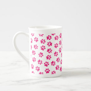Caneca De Porcelana Padrão De Patas, Patas Cachorros, Patas Rosa