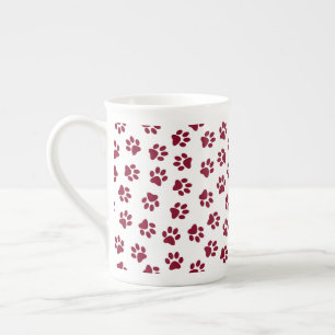 Caneca De Porcelana Padrão De Patas, Patas Cachorros, Patas Turvas