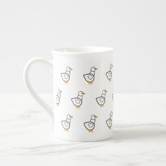 Caneca De Porcelana Padrão de Pato Branco
