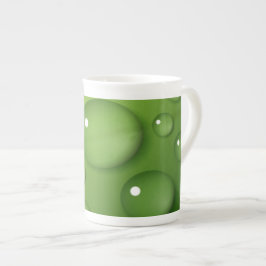 Caneca De Porcelana Padrão de Raindrop Verde