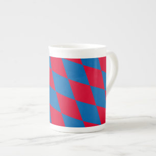 Caneca De Porcelana Padrão de Sinalizador de Diamante da Baviera Azul 