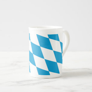 Caneca De Porcelana Padrão de Sinalizador de Diamante da Baviera Azul 