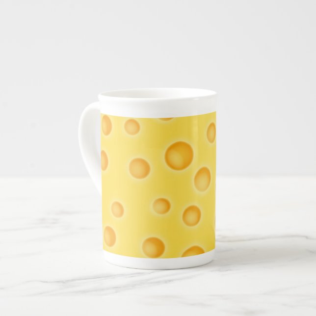 Caneca De Porcelana Padrão de textura de queijo suíço (Frente Esquerda)