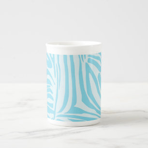 Caneca De Porcelana Padrão de Zebra Azul