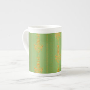 Caneca De Porcelana Padrão floral barroco com borda