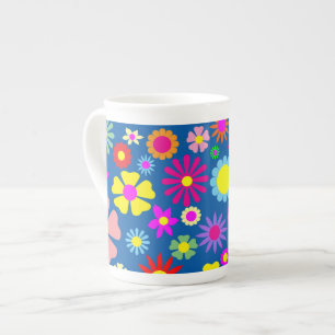 Caneca De Porcelana Padrão floral colorido