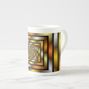 Caneca De Porcelana Padrão Fratural Gráfico Colorido do Túnel Luminoso