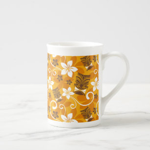 CANECA DE PORCELANA PADRÃO LUAU TIKI (LARANJA)