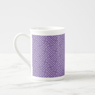 Caneca De Porcelana Padrão Sayagata, japonês, roxo e rosa