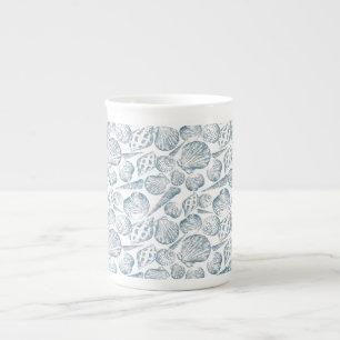 Caneca De Porcelana Padrão sem costura em cores de tendência com conch