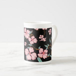 Caneca De Porcelana Padrões de Flores Assustadoras 5