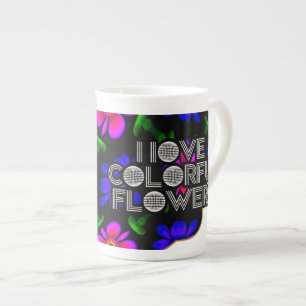 Caneca De Porcelana Padrões de flores rosa adoráveis