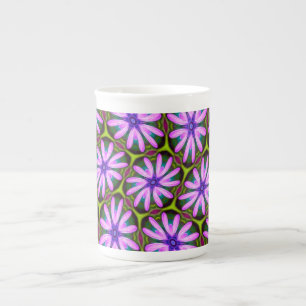 Caneca De Porcelana Padrões Margueritas Roxos