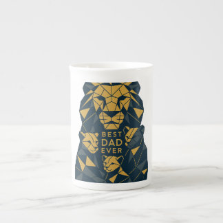 Caneca De Porcelana Pai de leões geométricos com melhor Pai de Cubs