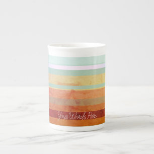 Caneca De Porcelana Paisagem Abstrata Listras & Suas Palavras