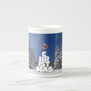Caneca De Porcelana Paisagem de inverno de Natal