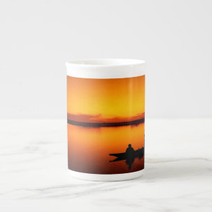 Caneca De Porcelana Paisagem solar com um barco-68465