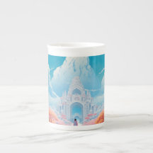 Caneca de porcelana 'Palácio Montanhoso Etéreo'