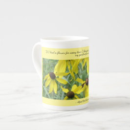 Caneca De Porcelana Palavras Amarelas Pensam em você Osso China Mug