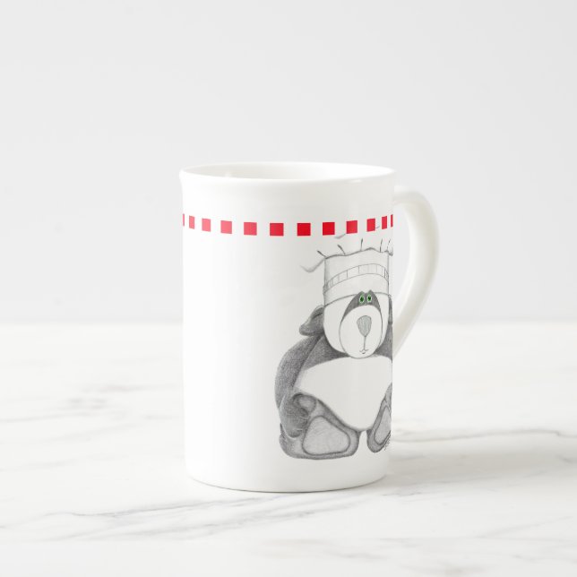 Caneca De Porcelana Panda Bear Bone China (Frente Esquerda)