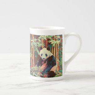 Caneca De Porcelana Panda de bambu