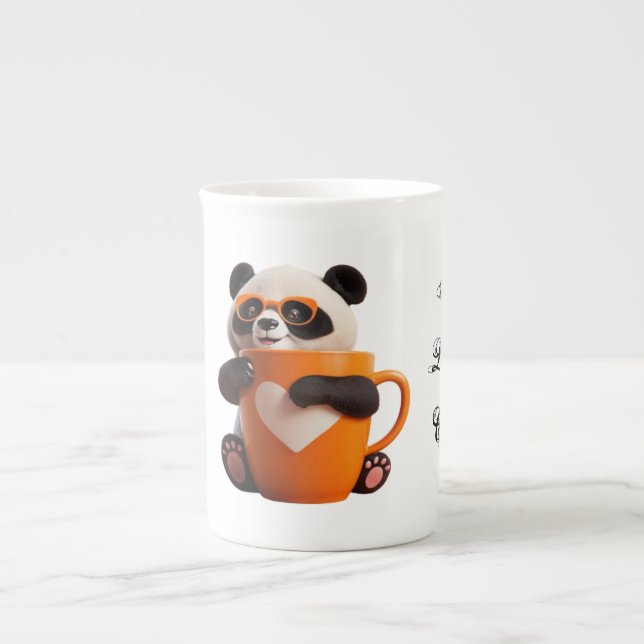 Caneca De Porcelana Panda Impressão Mug Adorável (Frente)