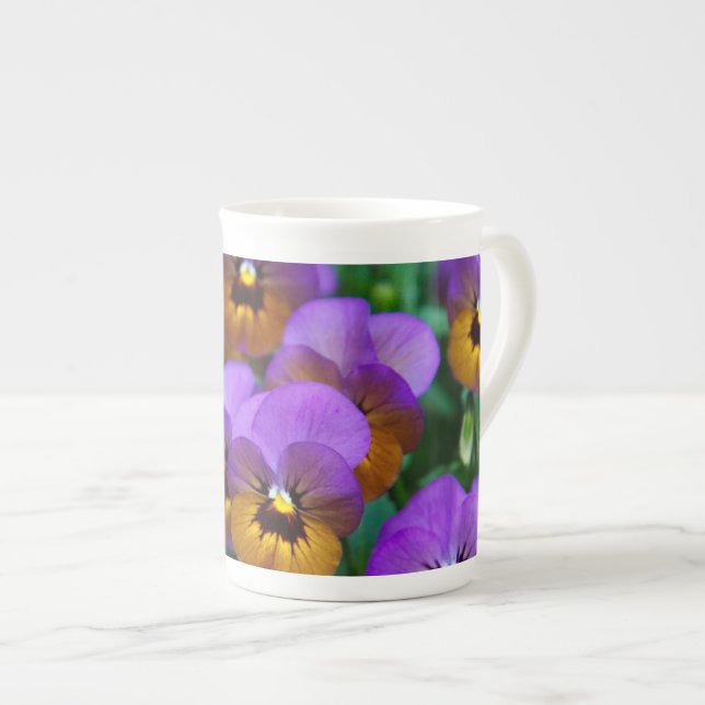 Caneca De Porcelana Pansies (Frente Esquerda)