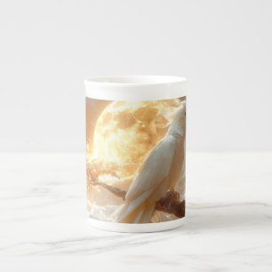 Caneca De Porcelana Papagaio Cacatua Fantasia Sonho