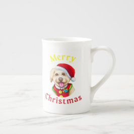 Caneca De Porcelana Papai Noel Cachorrinho Fofo Feliz Natal