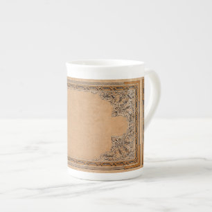 Caneca De Porcelana Papel de Knotwork Sepia Antigo