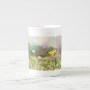 Caneca De Porcelana Papoila amarela solitária