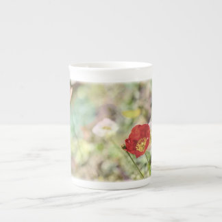 Caneca De Porcelana Papoila vermelha