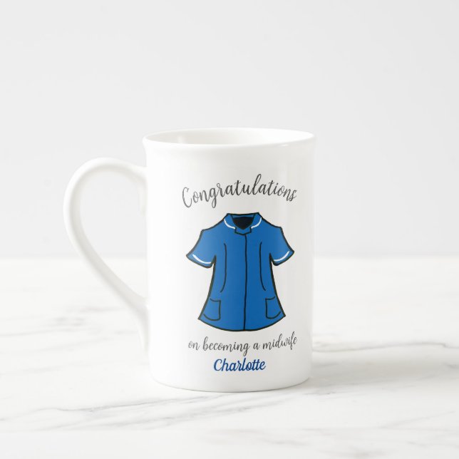 Caneca De Porcelana Parabéns para se tornar parteira (Esquerda)