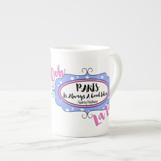 Caneca De Porcelana Paris (Frente Esquerda)