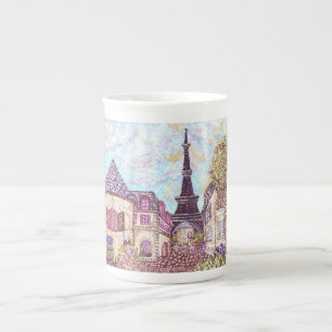 Caneca De Porcelana Paris inspirou Pointilismo Osmo China Mug